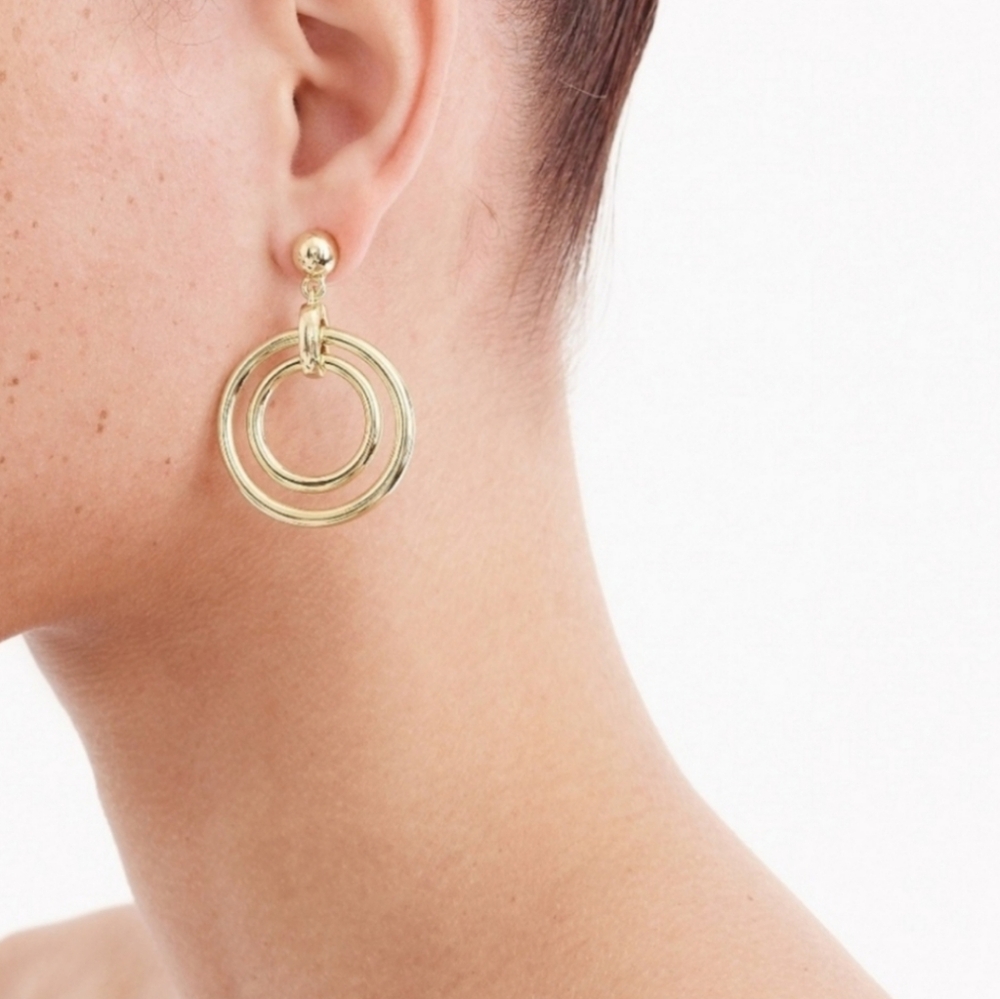 J. Crew Gold Double Hoop Earrings